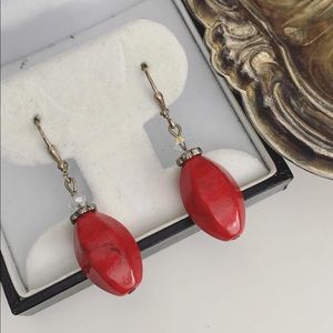 💜 3/$50 vintage red bead earrings